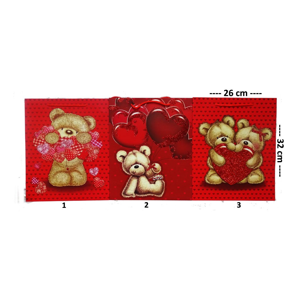 Sekawanmart Paper Bag Motif Love Bear / Tas Kertas  ( 127548 )