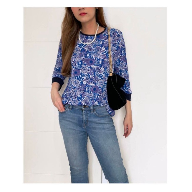 Uniqlo floral stretch jersey blouse