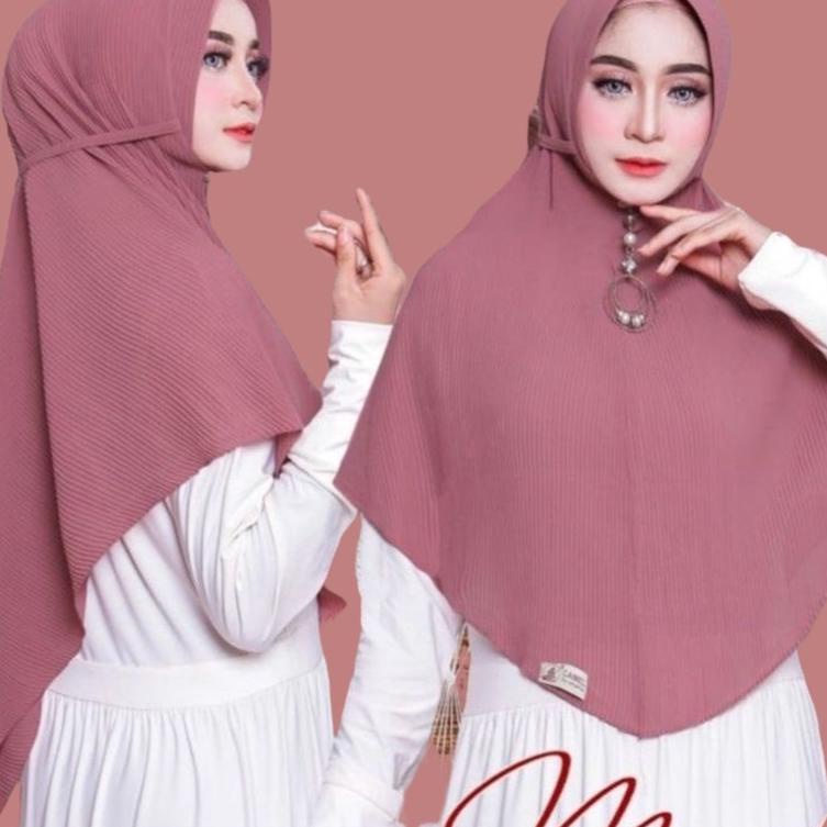 TT.02Jl22p– jilbab bergo maryam plisket lidi full pleated pet antem tali plisket diamond jumbo 110x1