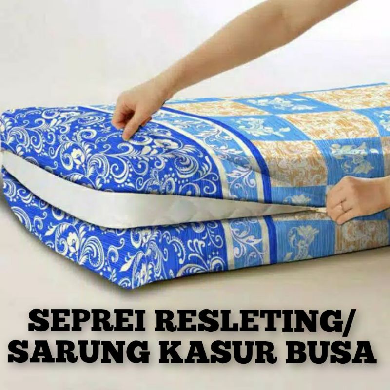 Sarung kasur busa sprei resleting/sarung kasur busa dan sprei biasa