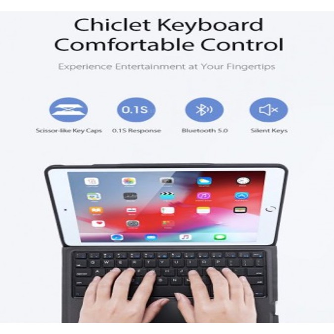 T206 Sarung New Ipad 9 th 2020 2021 10.2 Inch Case Keyboard Bluetooth Wireless Keyboard Touchpad Protective Trackpad