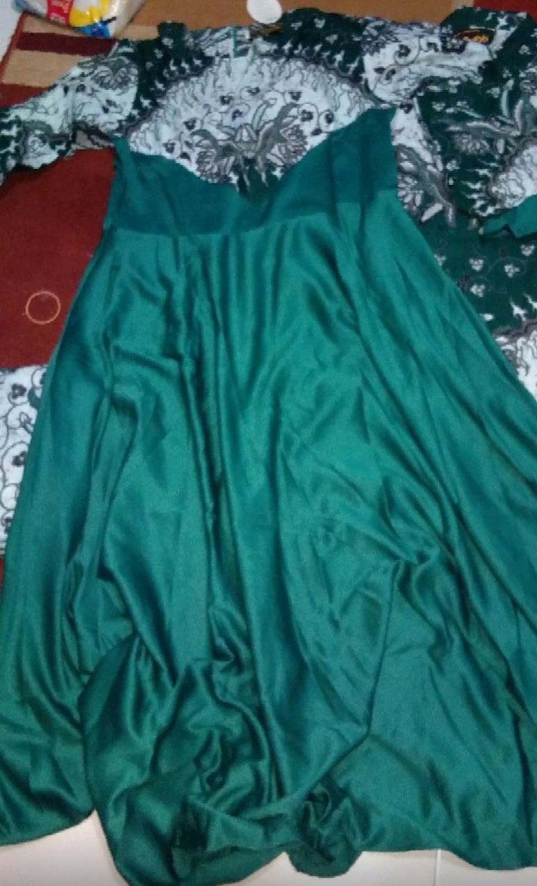 Couple Batik Gamis Kemeja Pria Anak Sarimbit Mix Velvet Terbaru 2021