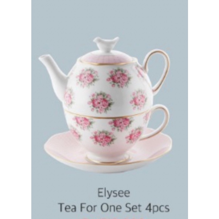 Tea for One Set Teapot Teacup Ceramic St Saint James Fine Bone China - Elysee