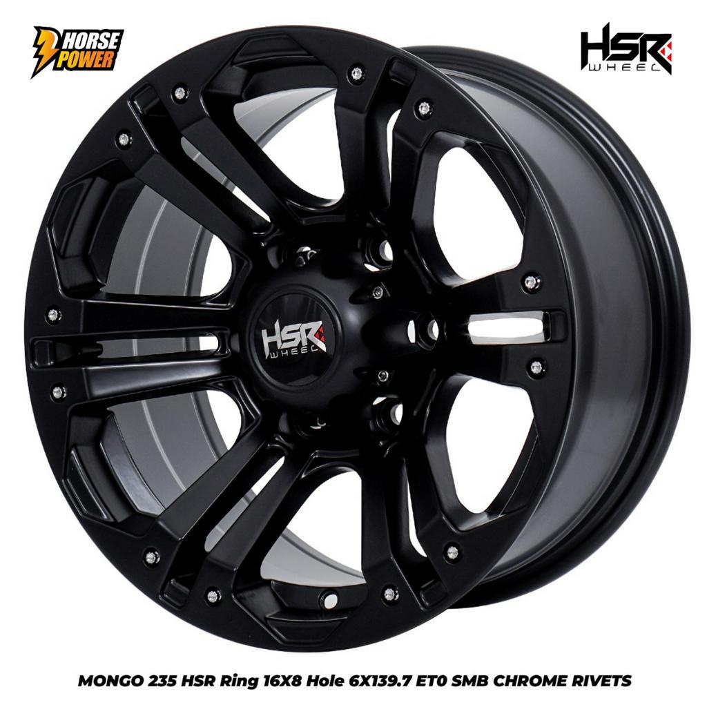 R16 VELG MOBIL RACING - HSR MONGO - RING 16 HSR WHEEL - 6 BAUT RODA