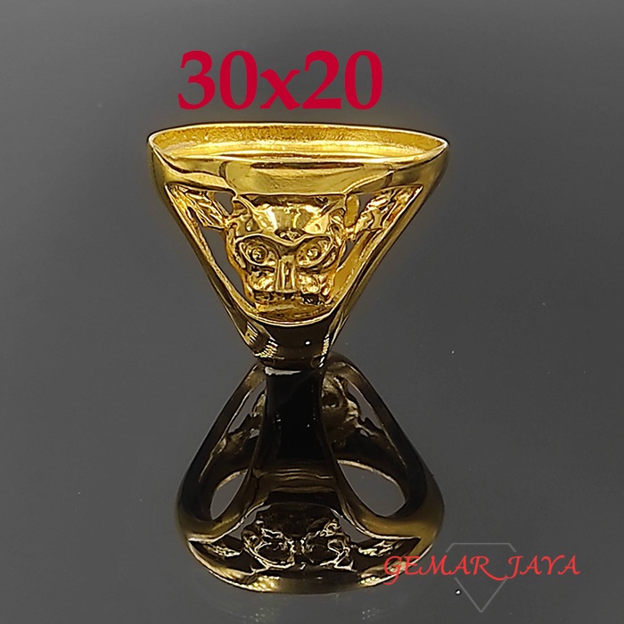 ring cincin batu akik tanam bahan titanium super dim 30x20 mm