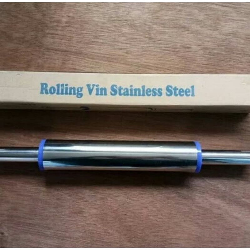 Rolling pin stainless / alat penggiling adonan dengan pegangan bergerak