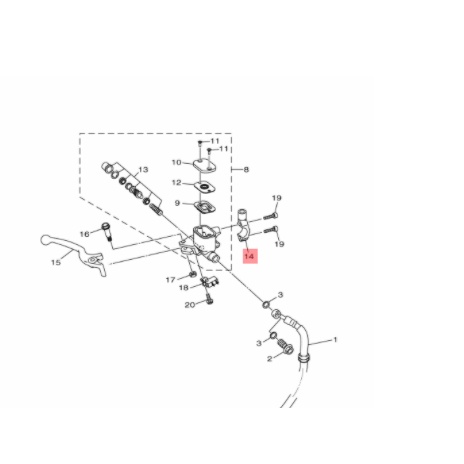 bracket master cylinder dudukan spion kanan freego free go mio gear 125 fazzio original ygp B5D-F5867-00