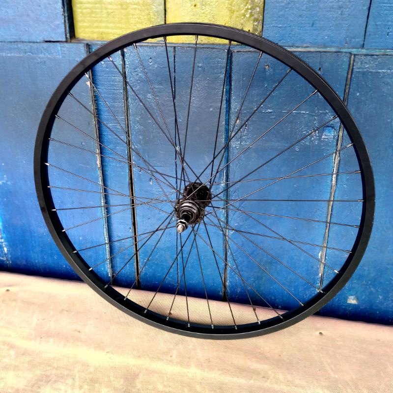 wheelset 26 atau velg sepeda 26in siap pakai sudah dirakit dan disetel jari2 bisa cakram