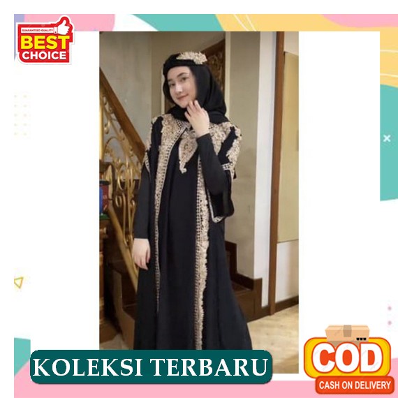 Kaptan Wanita Fashion Muslim Kaftan Gemini Baju Pesta Kondangan Ceruty Babydoll Mewah Elegan Gaun Mu