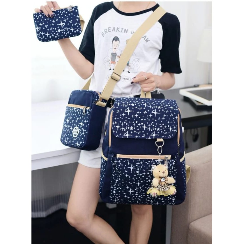 ARMELIA SHOP_Tas Sekolah Anak_Tas Anak Perempuan_Tas Ransel Backpack Korea Fashion _Bintang Tutup