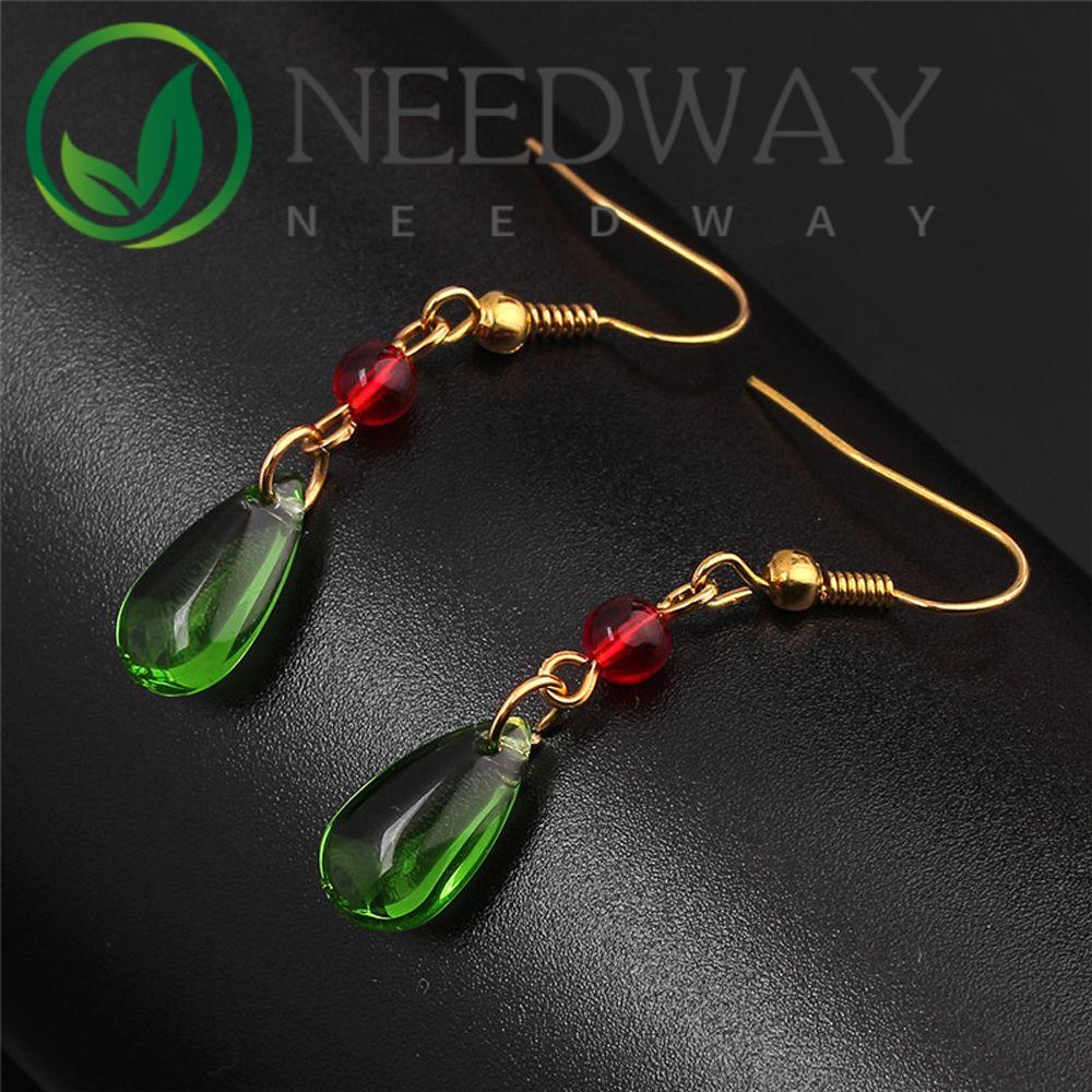 Needway  Women Anime Earrings Fashion Drop Earring Necklace Dangle Earrings Howl's Moving Castle Girl Japanese Cosplay Jewelry Green Anime Cosplay Props