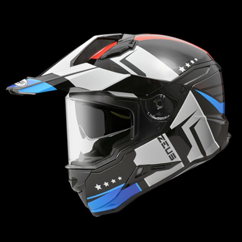 ZEUS ZS 913 BLACK BF3 RED ADVENTURE SUPERMOTO HELM