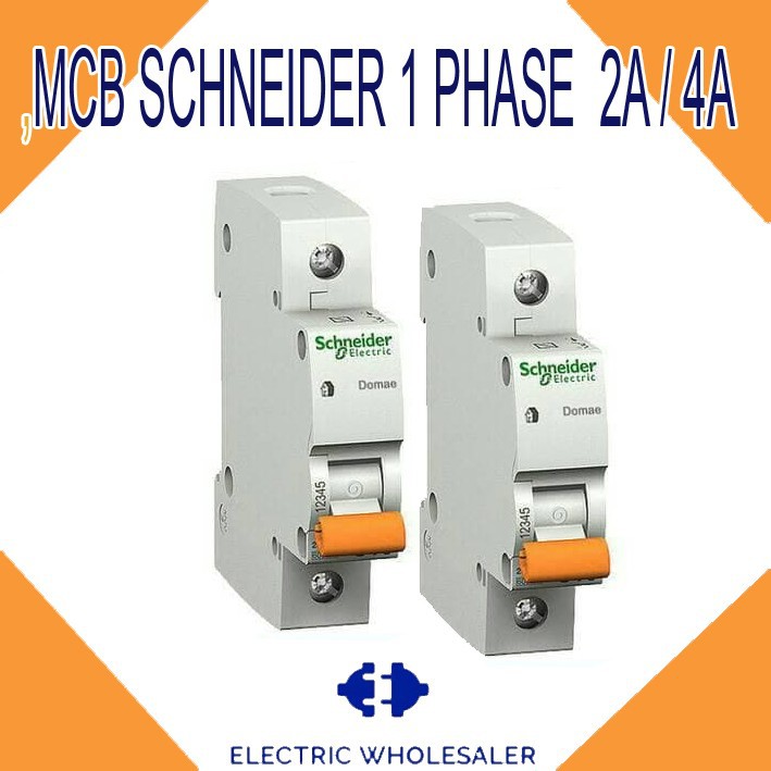 MCB SCHNEIDER 1 PHASE  2A  / 4A