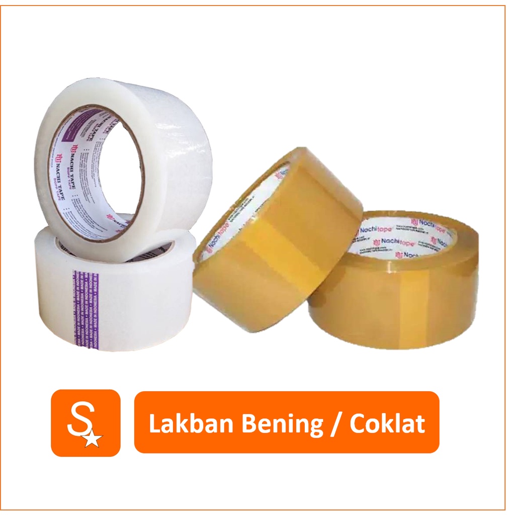 

Lakban 2 inch (Bening dan Coklat) / Isolasi / Solatip OPP Nachi