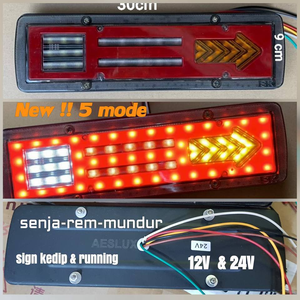 Lampu Stop Lamp Rem Belakang Led Sein Running Mobil Truk PickUp Canter Carry  L300 Futura 12/24 Volt