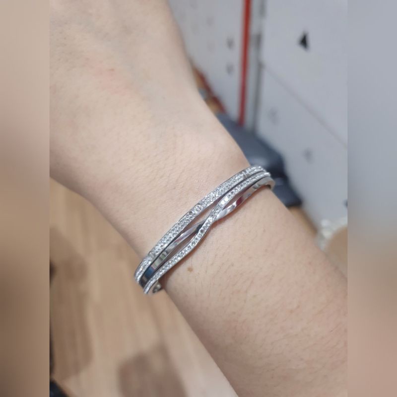 Gelang Titanium Asli Premium quality Anti karat Bracelet Branded Band TG07