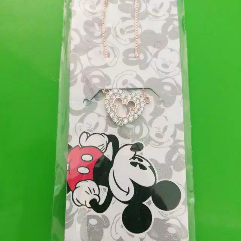 Kalung mickey love mata putih tengah lubang kadar 420