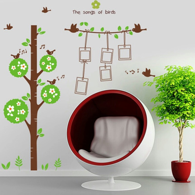 RELIZA WALL STICKER / STIKER DINDING TREE FRAME OF BIRDS Wallsticker  AY879