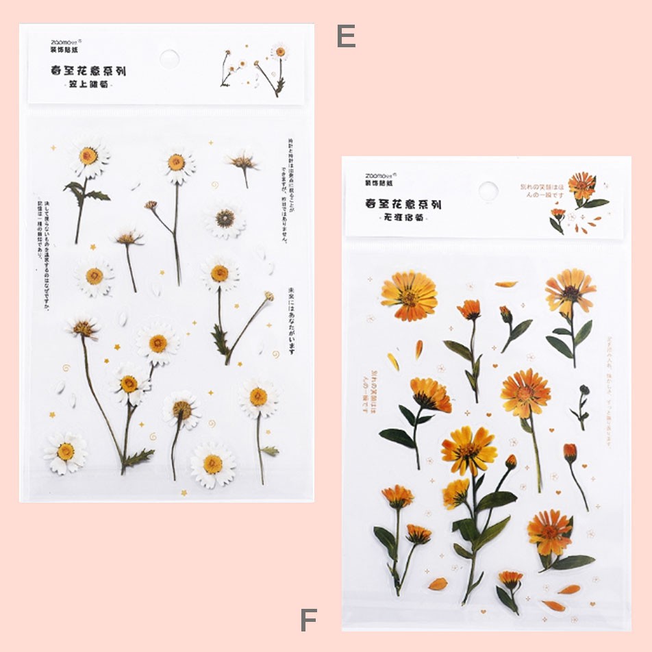 FLOWER SERIES 1 STICKER STIKER BUNGA JENIS BUNGA STIKER ESTETIK ALAT TULIS SCRAPBOOK Shopee Indonesia