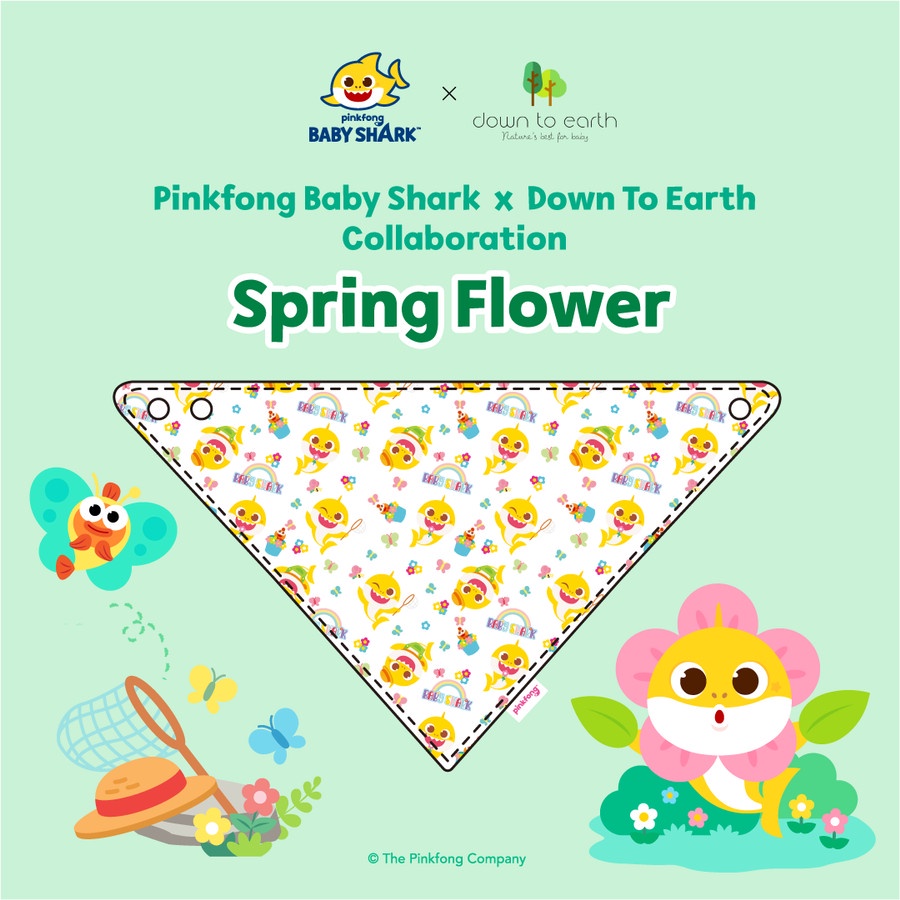 DOWN TO EARTH PINKFRONG BABY SHARK KIDS BIB