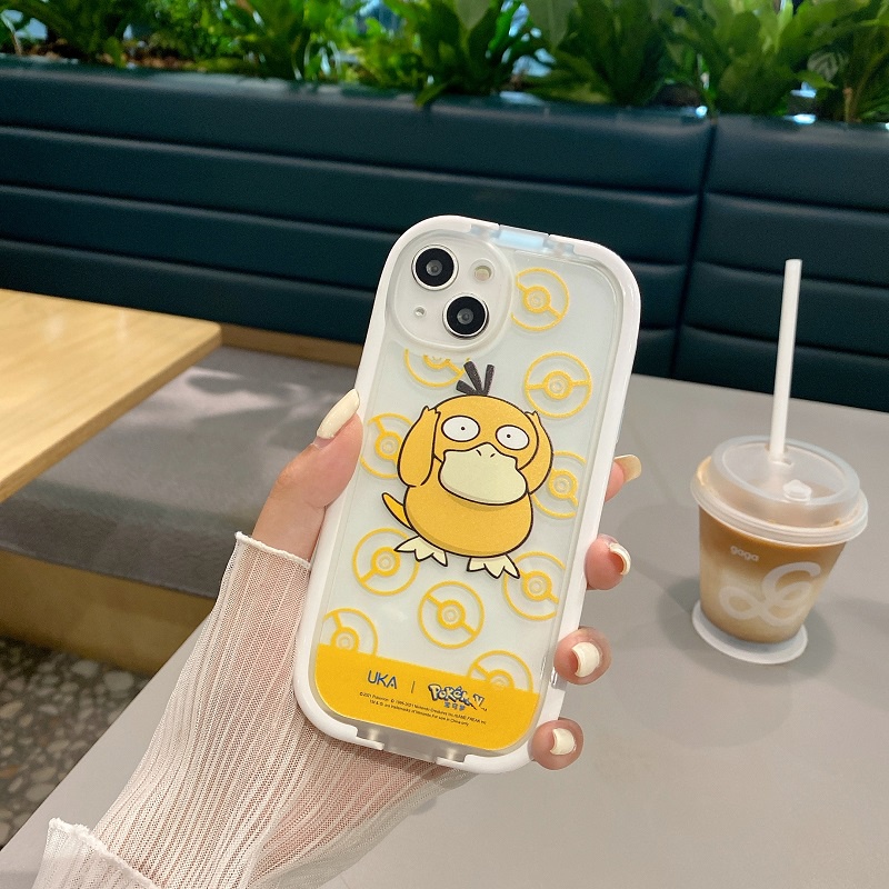 Casing iPhone 11 12 13 Pro MAX X XR XS MAX 7 8 Plus Motif pikachu kada duck 2 in 1