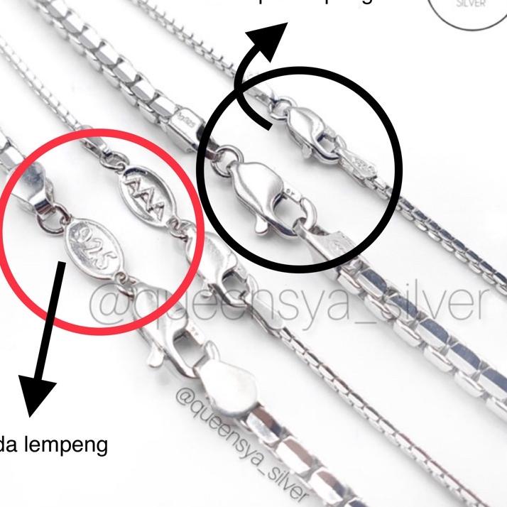 Special Price Kalung Perak Kalung Perak Wanita Perak Asli 925 Lapis Emas Putih Model FLEXY || Queens