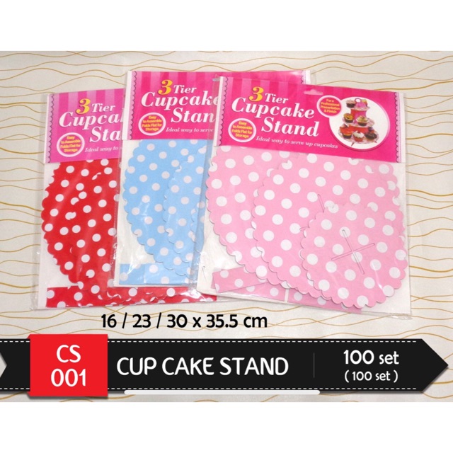 

Cup cake 3 tier polkadot matt