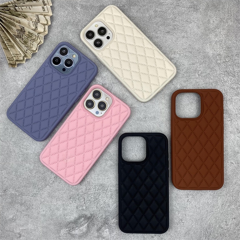 Soft Case Silikon Motif Lingge Untuk IPhone 11 12 13 Pro X XR XS MAX