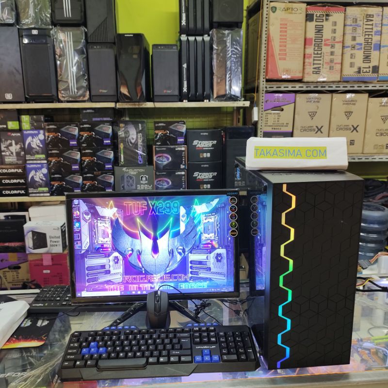 pc gaming ryzen 3 3200g ram 8gb monitor 19 in fullset