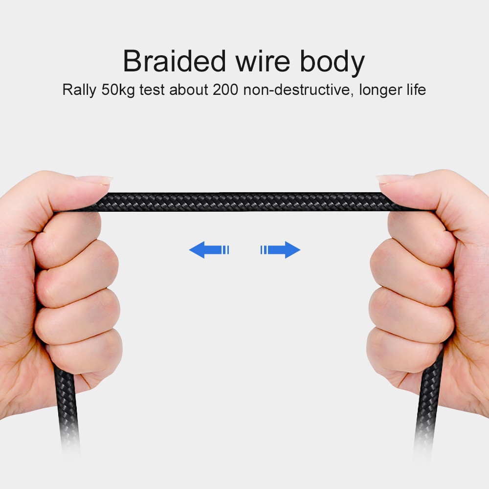 Kabel Charger USB Type C L Shape 2.4A 1 Meter - Black