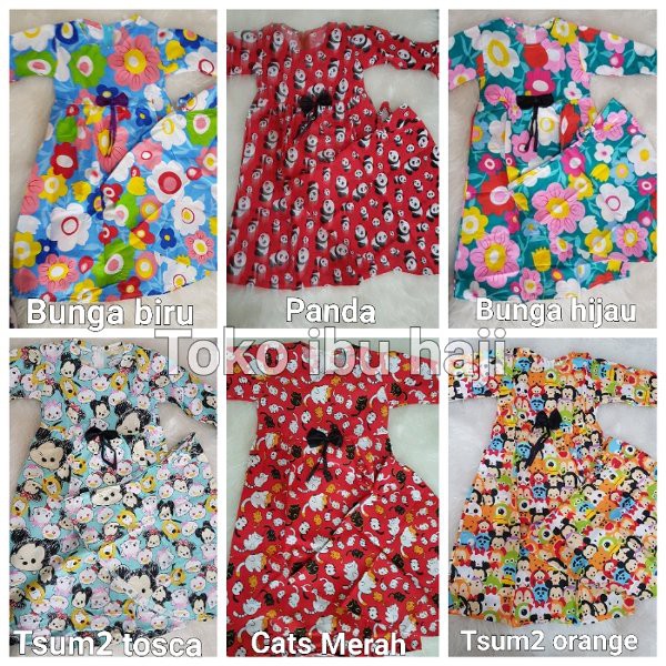 Set gamis kerudung anak 1-5tahun - Baju muslim bayi anak 1tahun 2tahun 3tahun 4tahun 5tahun hello