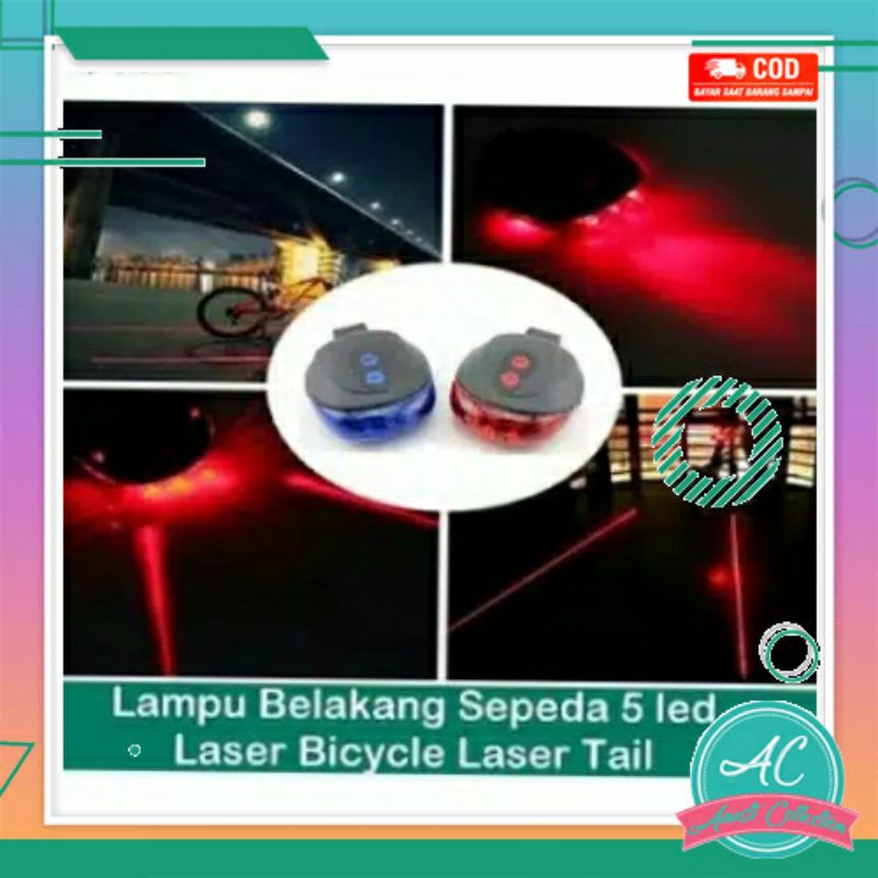 Lampu sepeda laser belakang led stoplamp lampu merah sepeda gunung ontel led strobe taillight waterproof anti air