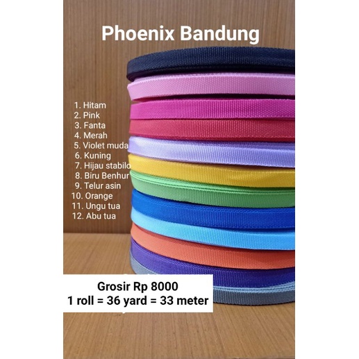 Tali webbing 1cm Tipis ( Rp 8500)