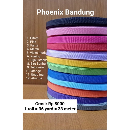 Tali webbing 1cm Tipis ( Rp 8000)