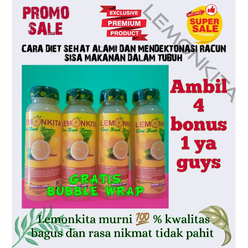 

SARI LEMON MURNI 100% FRESH DAN TIDAK PAHIT (BPOM) LEMONKITA 250 ML