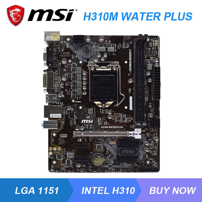 PREORDER MSI H310M WATER PLUS LGA 1151 Intel H310 Gaming PC Motherboard DDR4 32GB Core i7 8086K i5 8
