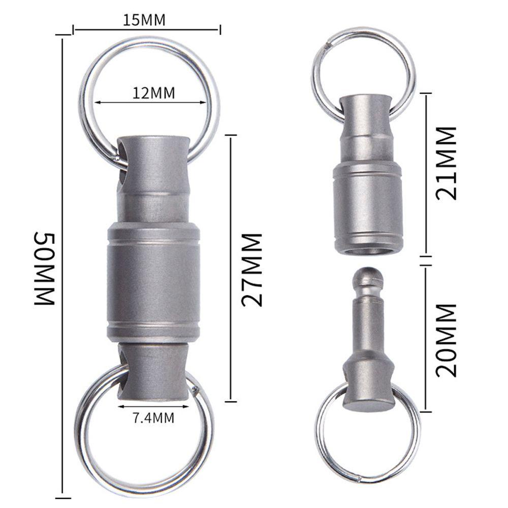 Needway Titanium Alloy Keyring Portable Mini Klip Lock Holder Putar Gesper Pinggang Sabuk Ganda Dilepas Tarik Gantungan Kunci