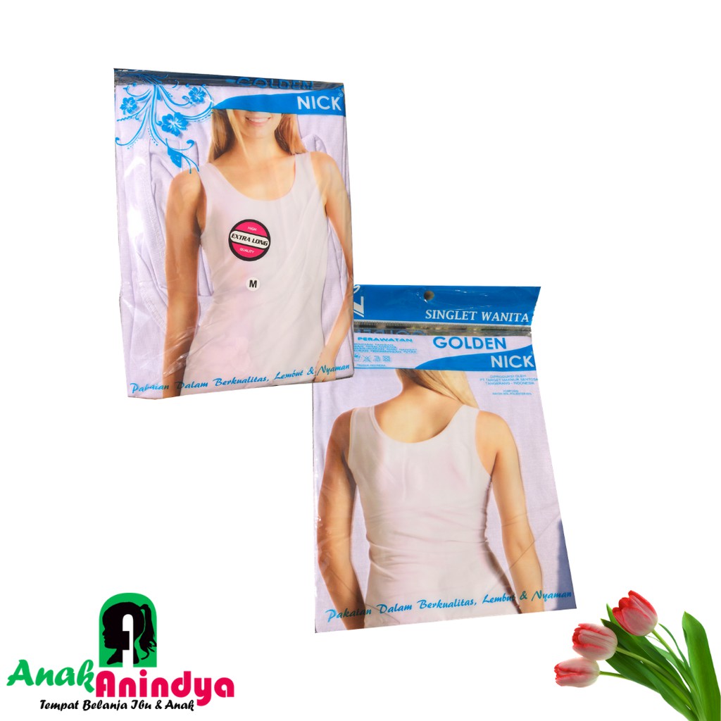 SINGLET WANITA GOLDEN NICK | KAOS DALAM WANITA | SINGLET PUTIH WANITA