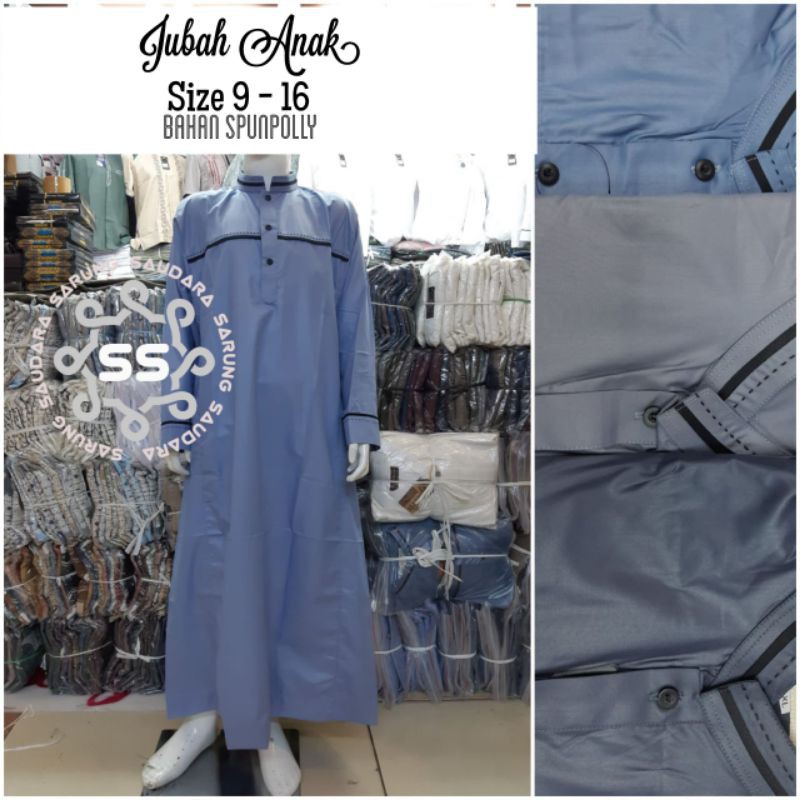 Jubah Anak Bahan Spunpolly Size 9-16 - SARUNG SAUDARA
