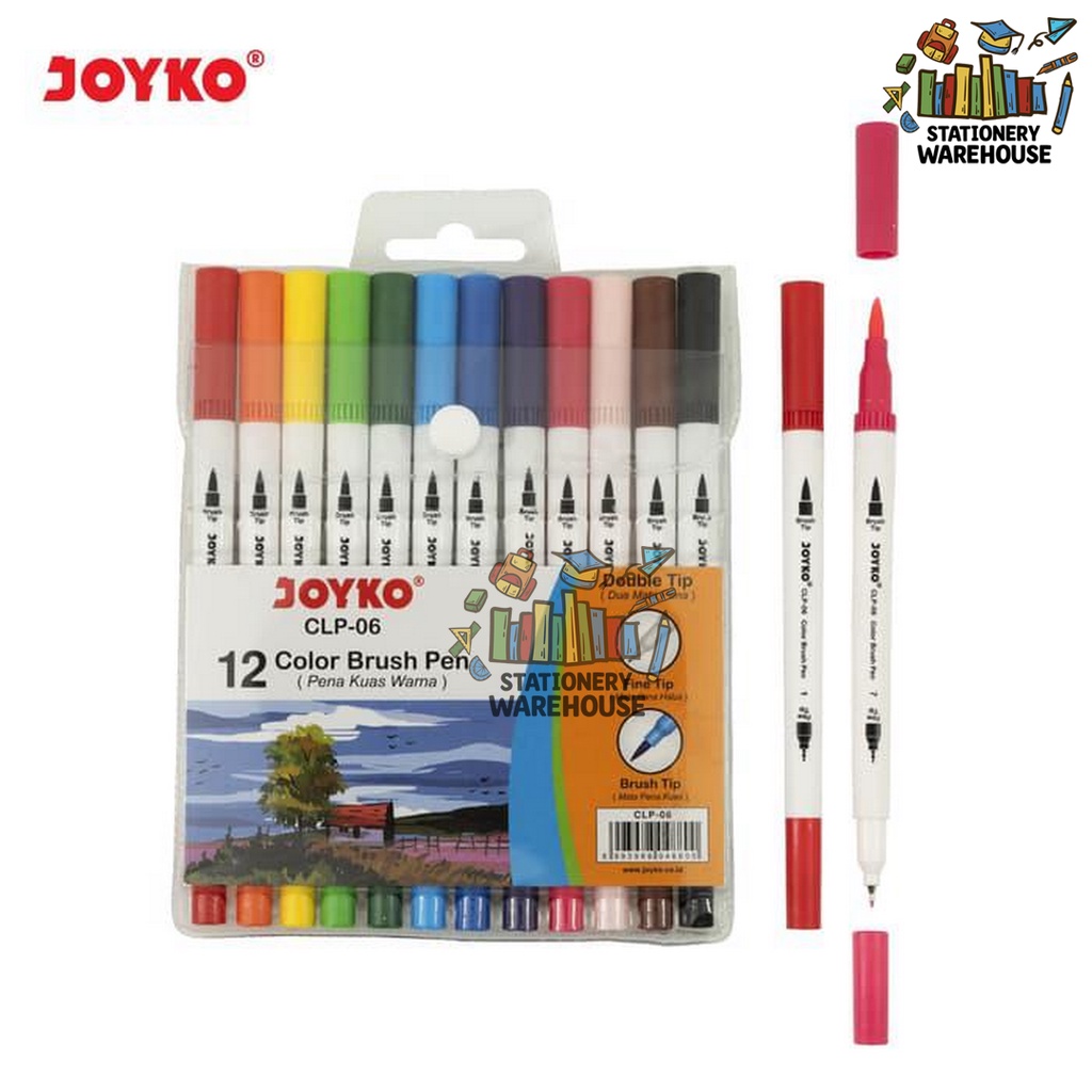 

Color Brush Pen / Pena Kuas Warna Joyko CLP-06 / 12 Warna / Color