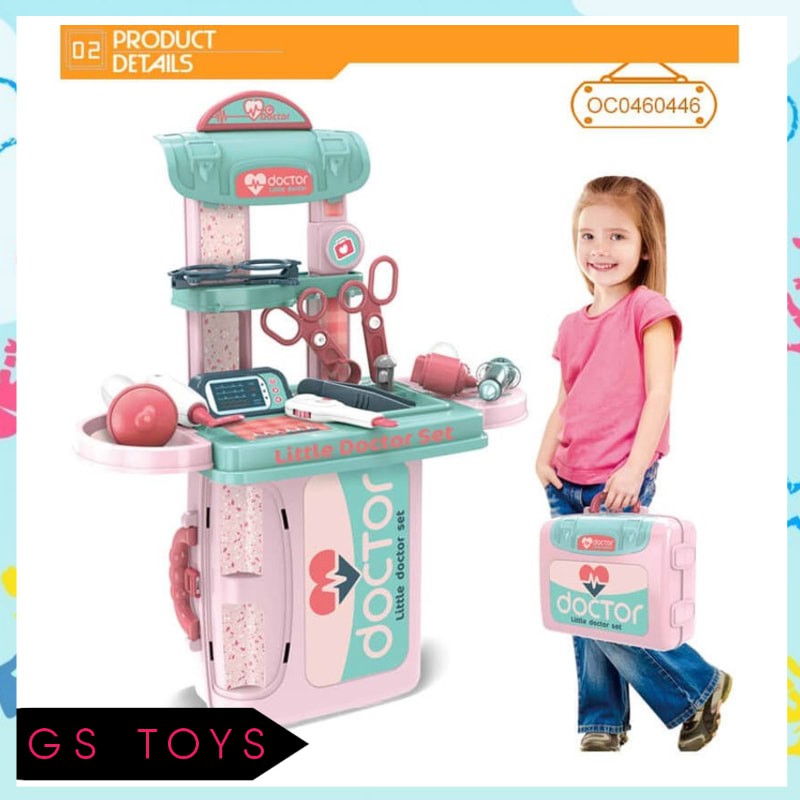 Mainan Dokter Dokteran Dokter2an Anak Perempuan Lengkap Murah Little Doctor Set 3 in 1 No.008-975A