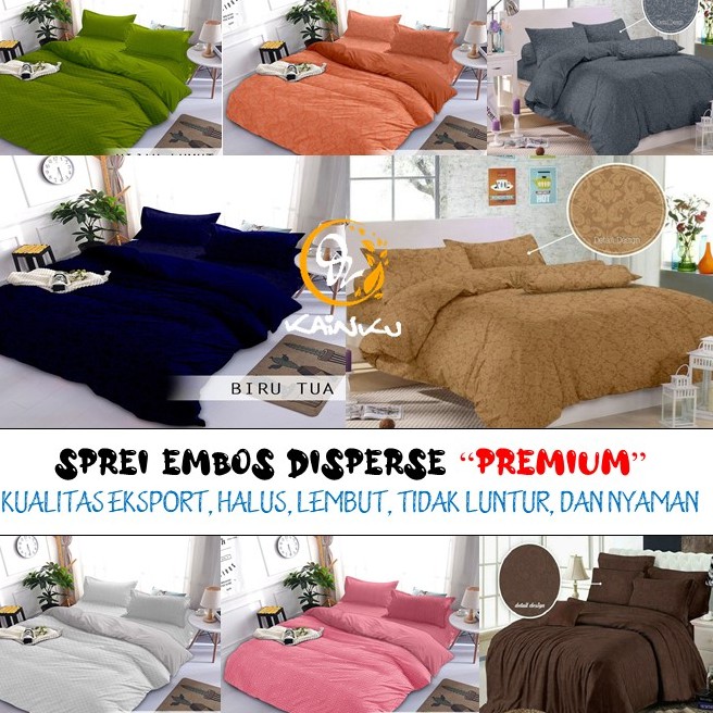 Sprei Homemade Premium Motif EMBOS POLOS Dewasa Ukuran 180 