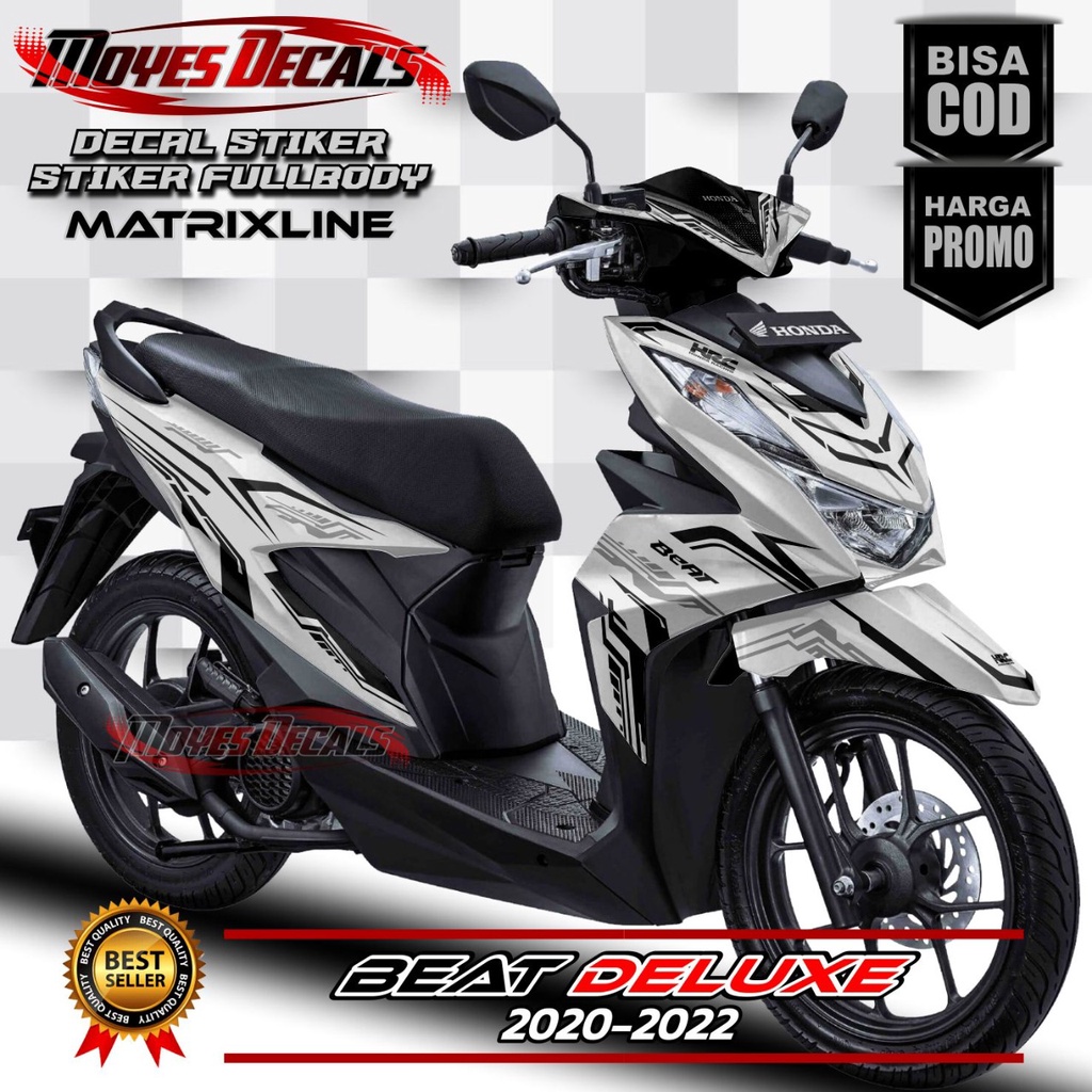 Decal Beat Deluxe 2021 Motif Matrixline Putih Series Type 02