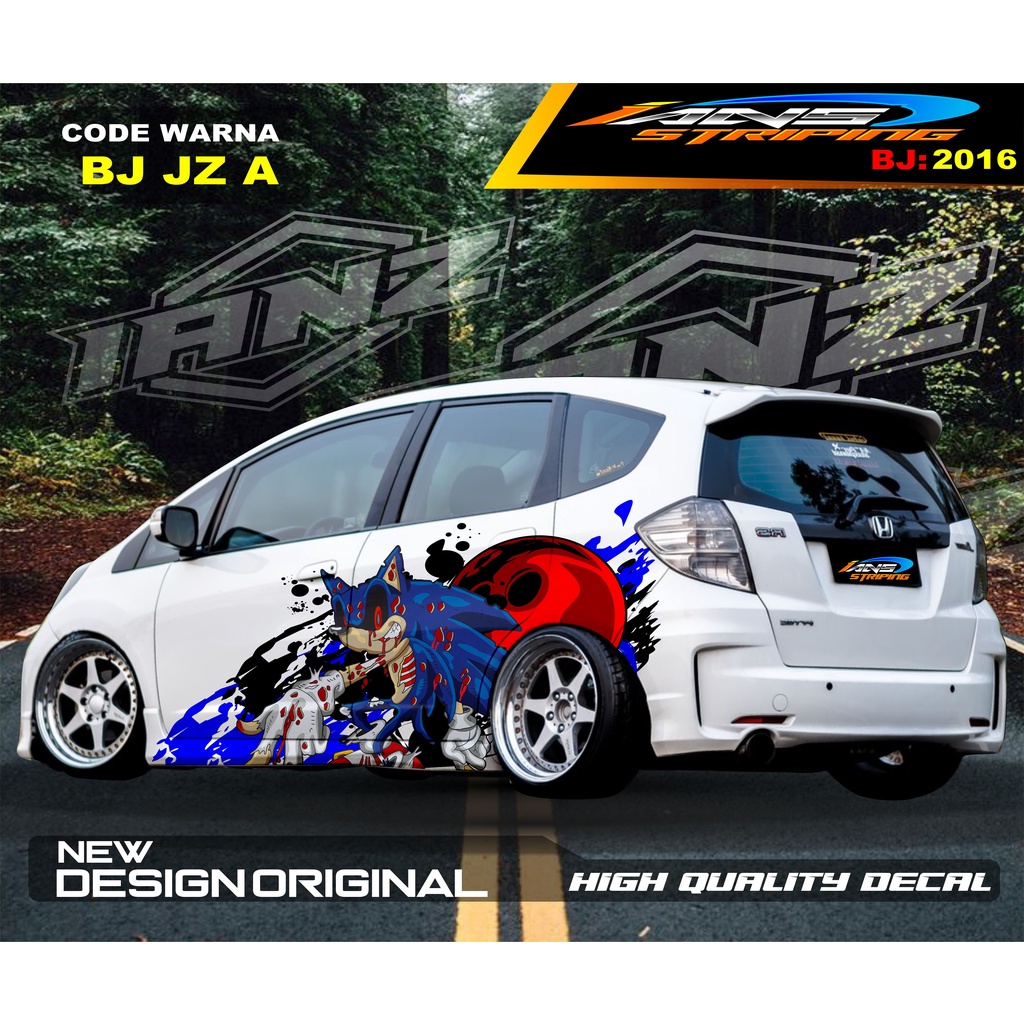 STICKER DECAL MOBIL HONDA JAZZ MOBILIO AGYA AYLA / STIKER VARIASI BODY SAMPING MOBIL AYLA / STIKER MOBIL TERMURAH / VARIASI STIKER MOBIL TERBARU / STIKER MOBIL