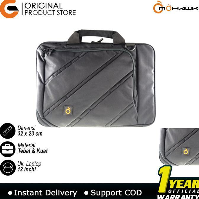 ORIGINAL  Mohawk Notebook Softcase Tas Laptop HK06 Slipcase 12" &amp; 14"Inch - Hitam, 12