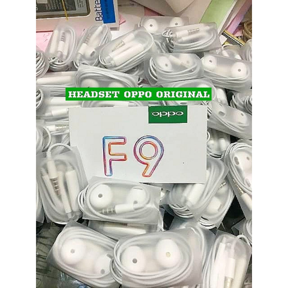 PROMO [ BELI 1 GRATIS 1 ] Headset Handsfree Oppo R11 Original , Earphone Oppo Ori F9 Copotan