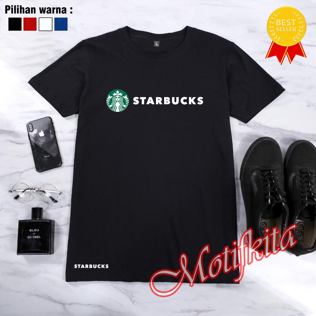 Baju Kaos STARBUCKS keren pria wanita DISTRO Motifkita Terbaru