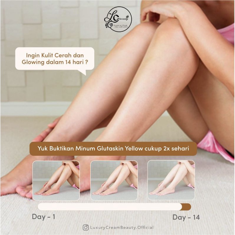 GLUTASKIN YELLOW kapsul pemutih seluruh badan hasil permanent