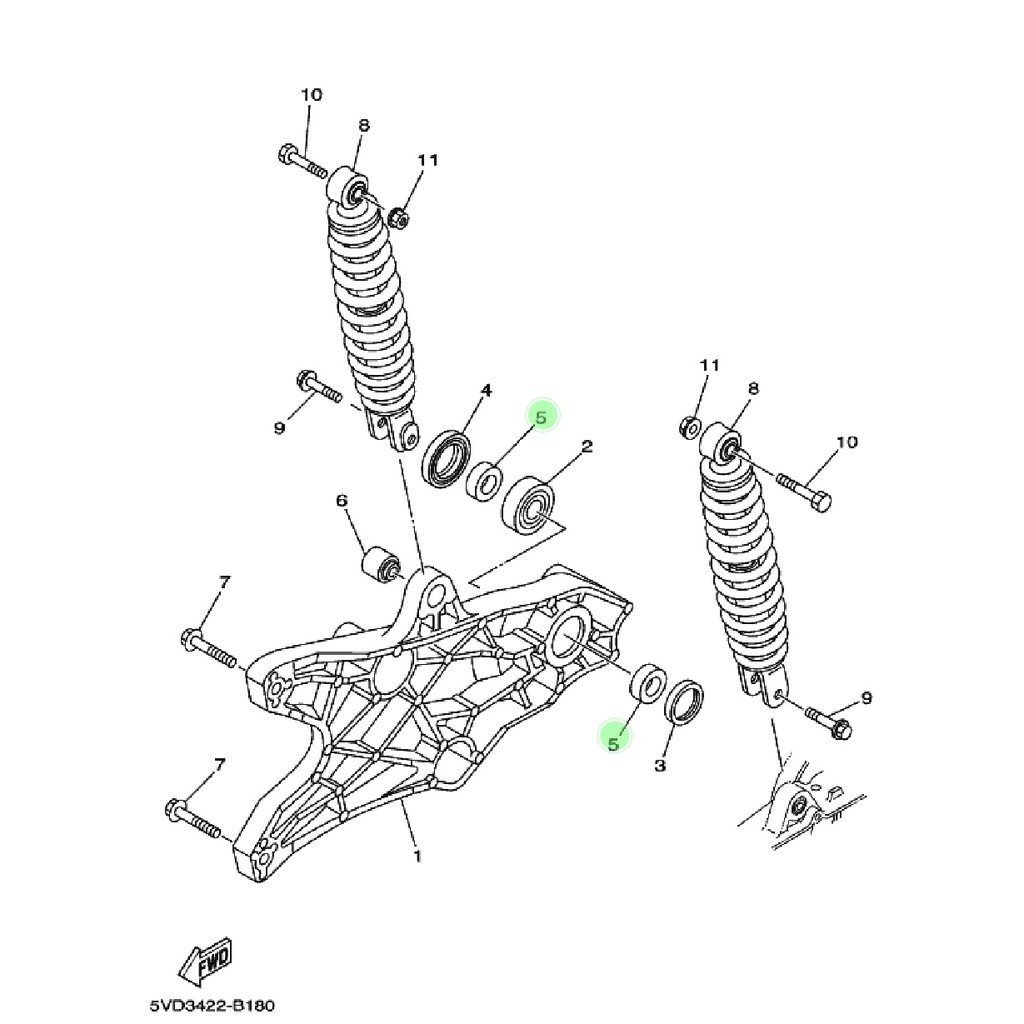 COLLAR BUSH BOSH BOS SWING ARM FORK AS RODA BELAKANG NOUVO Z LELE ORIGINAL YGP 90387-15805