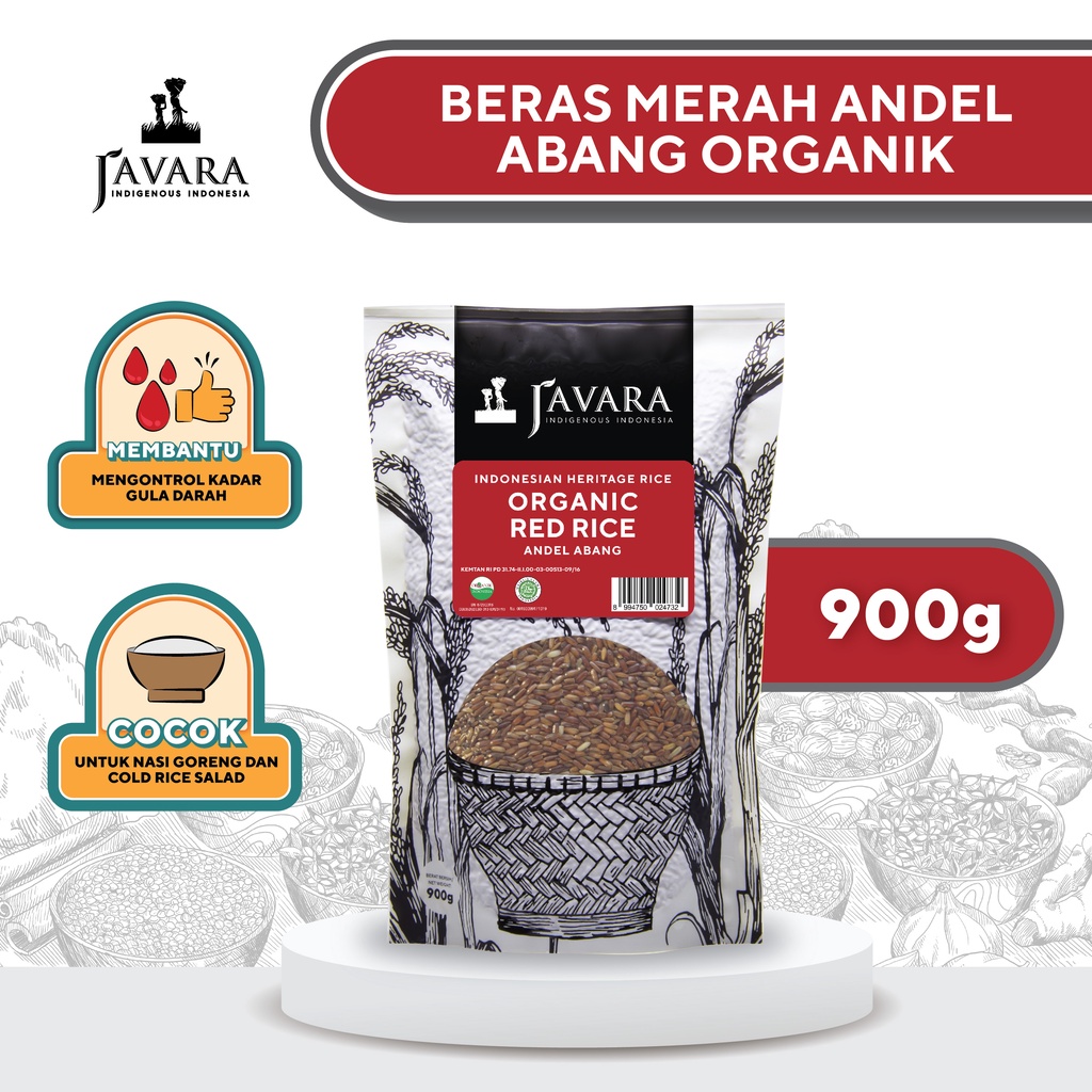 

Javara Andel Abang Unpolished Organic Red Rice - Beras Merah Organik Andel Abang 900g